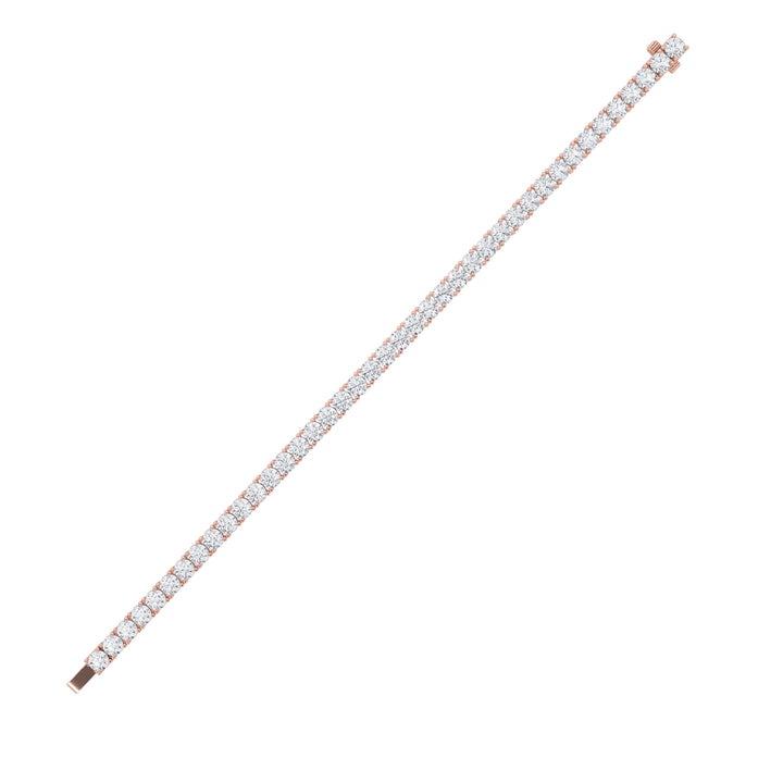 6CTW Round Shaped Lab Grown Diamond (F/VS) Bracelet in 14K Rose Gold