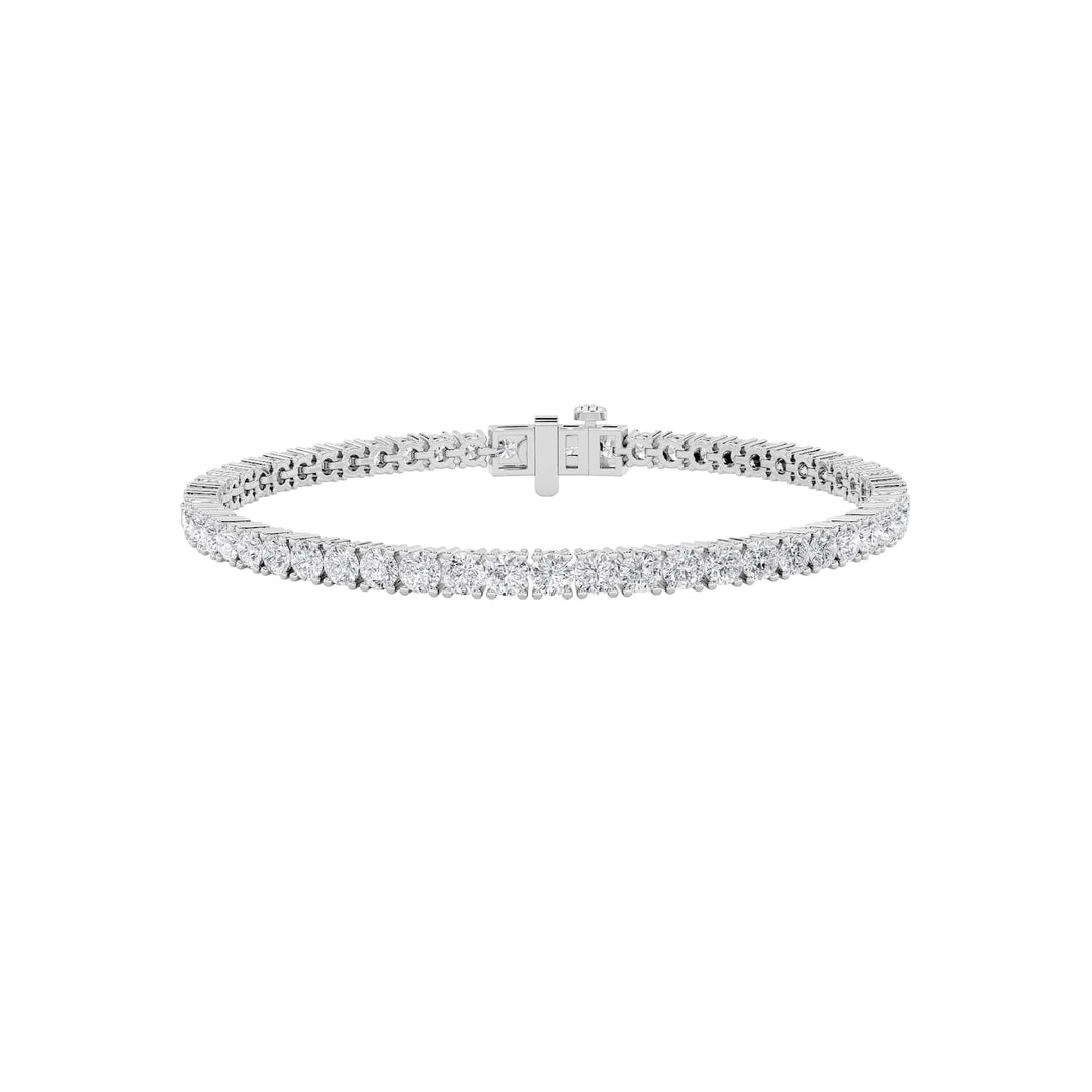 7CTW Round Shaped Lab Grown Diamond (F/VS) Tennis Bracelet in 14K Gold