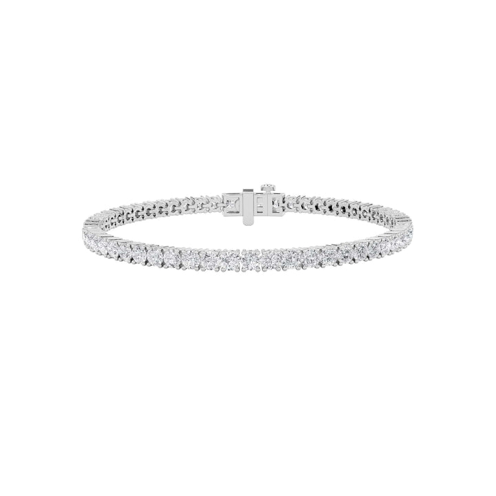 7CTW Round Shaped Lab Grown Diamond (F/VS) Tennis Bracelet in 14K Gold