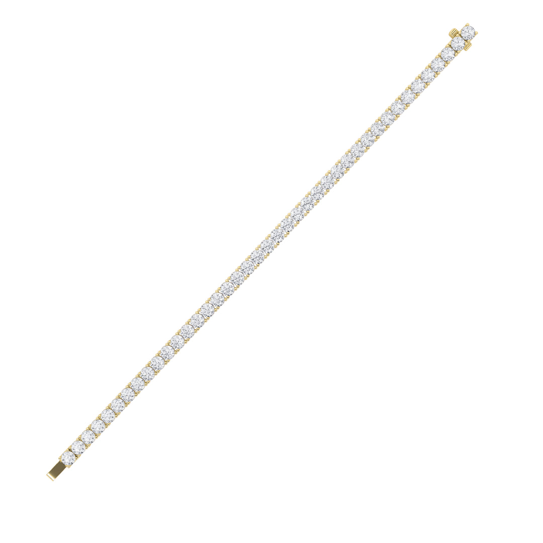 8CTW Round Shaped Lab Grown Diamond (G/VS) Tennis Bracelet in 14K Gold