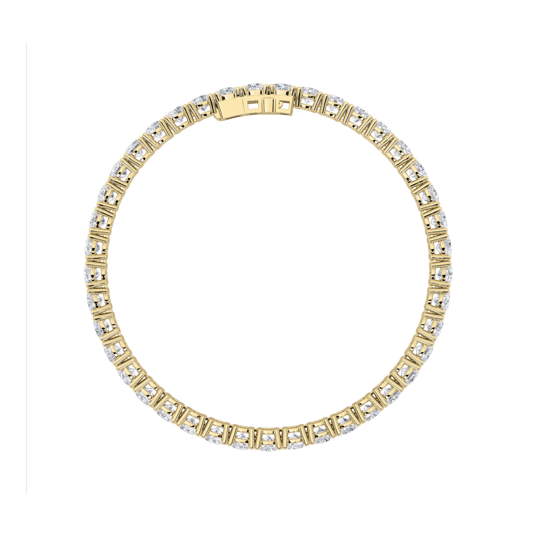 8CTW Round Shaped Lab Grown Diamond (G/VS) Tennis Bracelet in 14K Gold