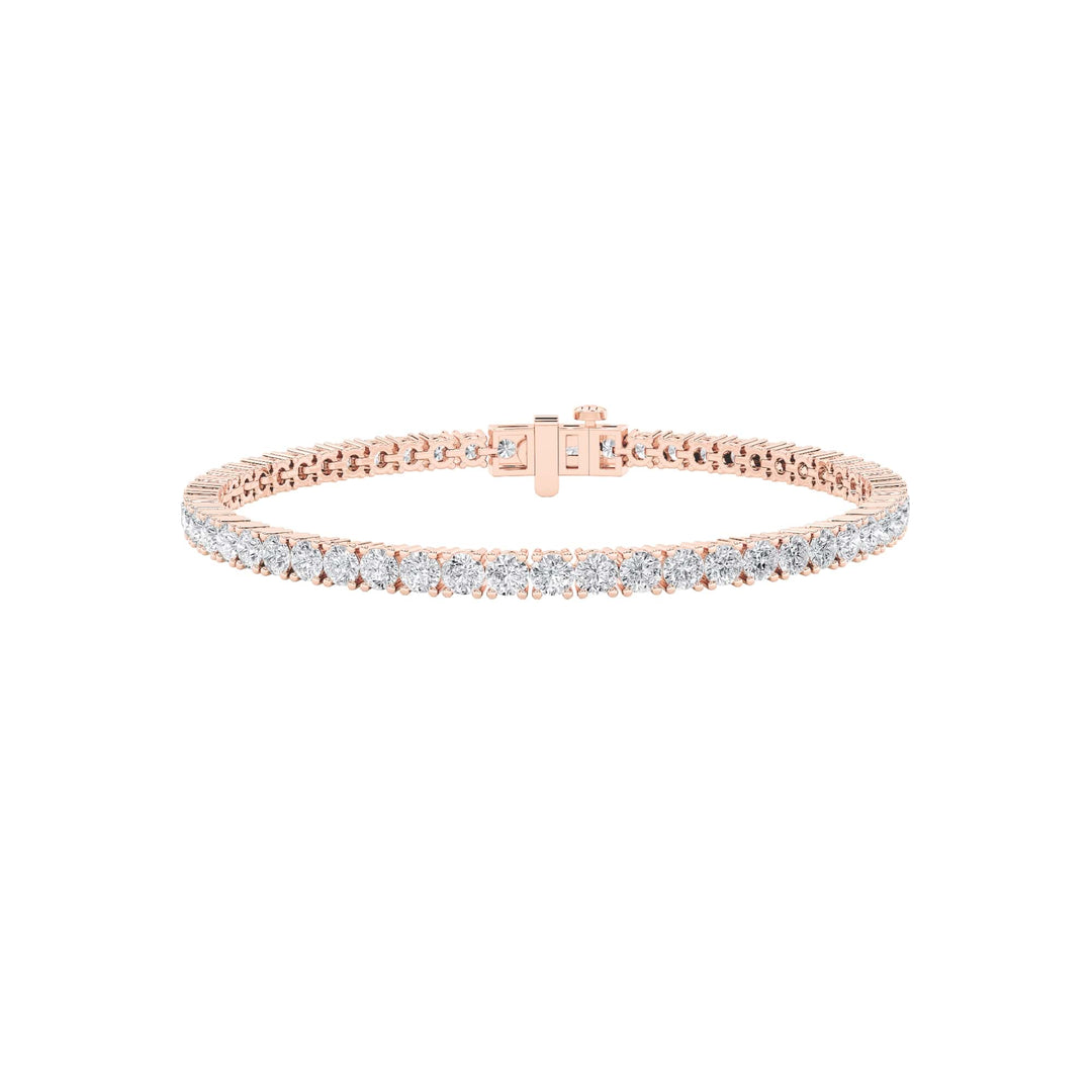 9CTW Round Shaped Lab Grown Diamond (F/VS) Bracelet in 14K Rose Gold