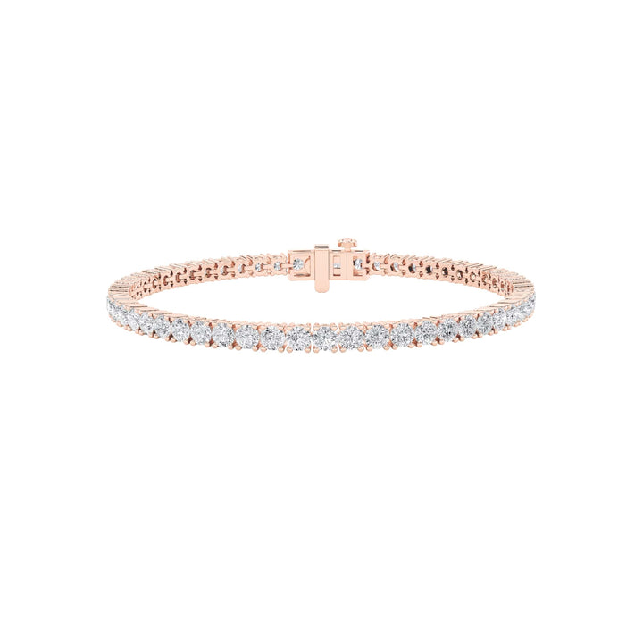 9CTW Round Shaped Lab Grown Diamond (F/VS) Bracelet in 14K Rose Gold