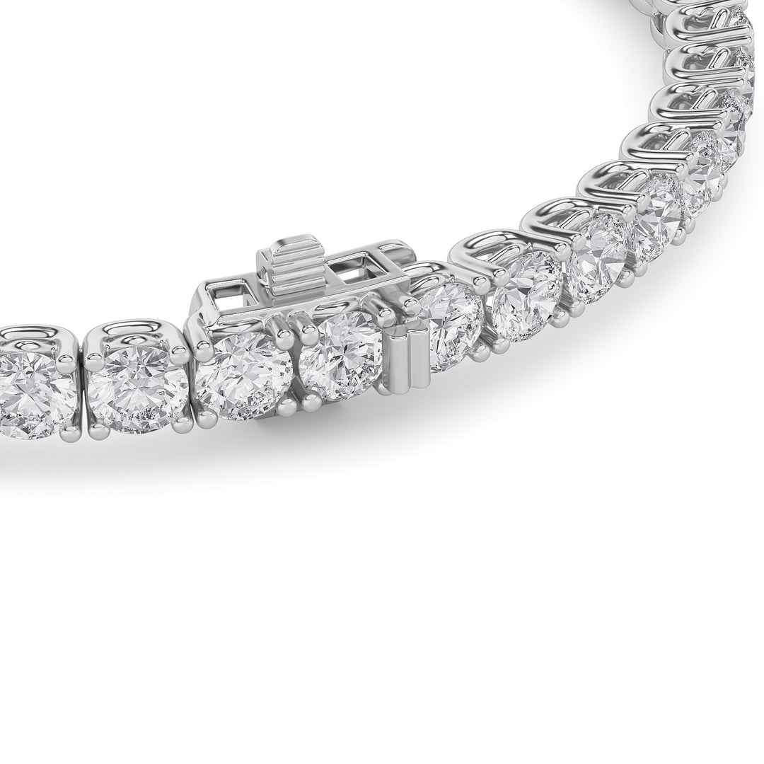 10CTW Round Shaped Lab Grown Diamond (F/VS) Tennis Bracelet in 14K Gold