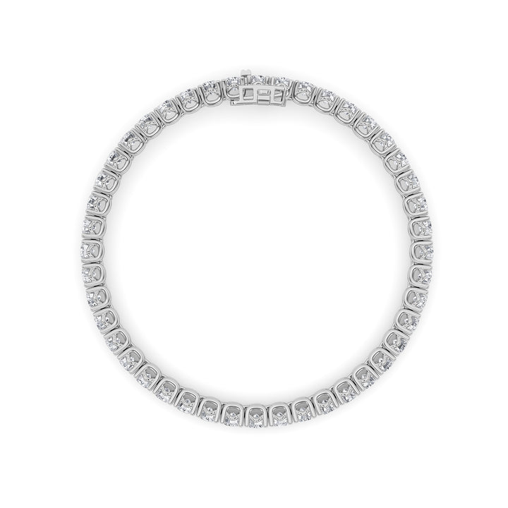 10CTW Round Shaped Lab Grown Diamond (F/VS) Tennis Bracelet in 14K Gold
