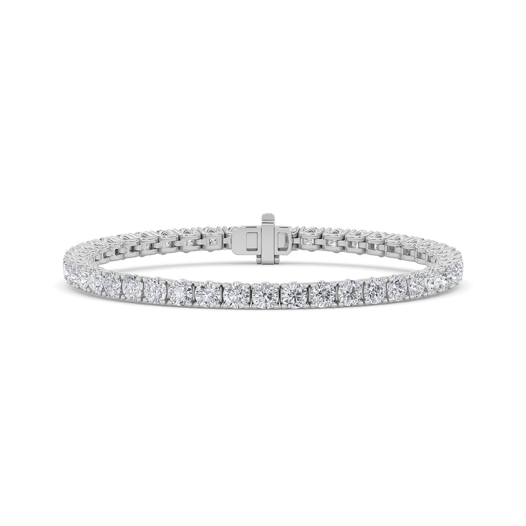 10CTW Round Shaped Lab Grown Diamond (F/VS) Tennis Bracelet in 14K Gold