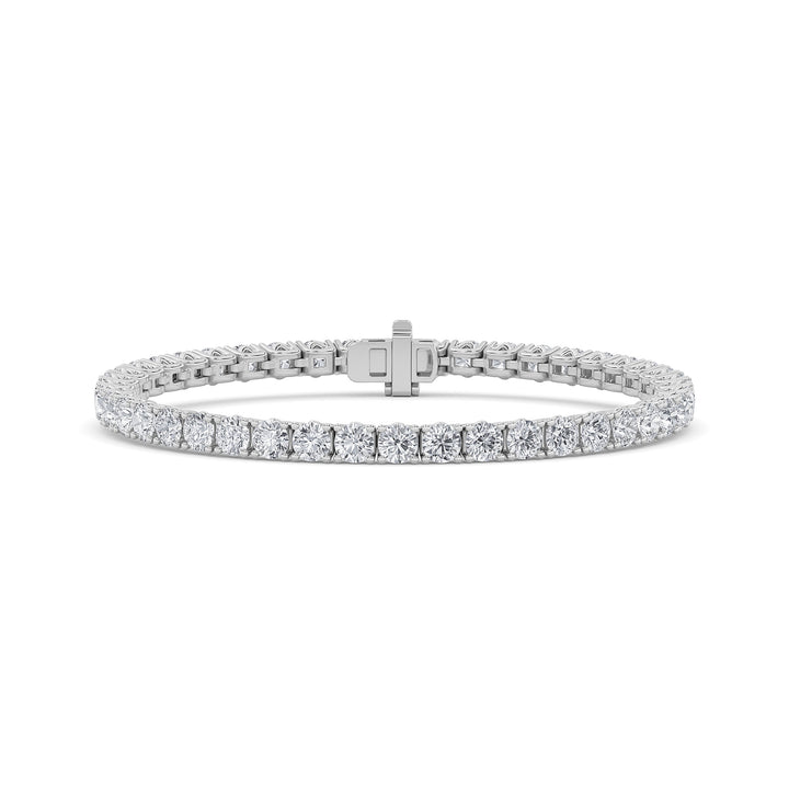 10CTW Round Shaped Lab Grown Diamond (F/VS) Tennis Bracelet in 14K Gold