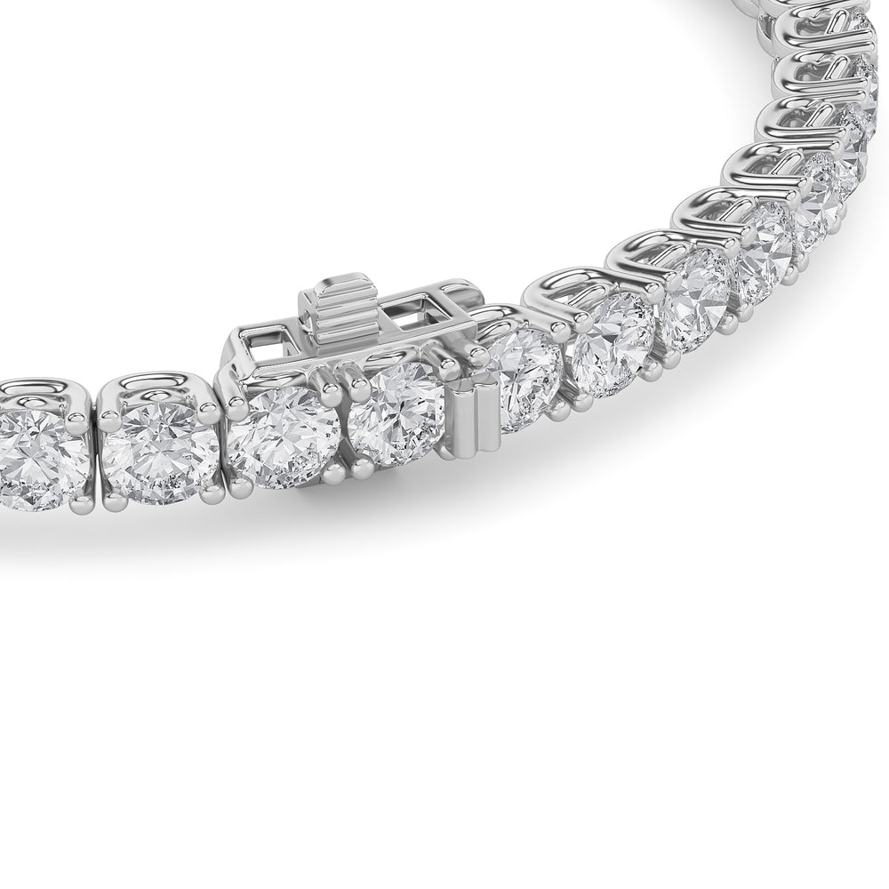 10CTW Round Shaped Lab Grown Diamond (F/VS) Tennis Bracelet in 14K Gold
