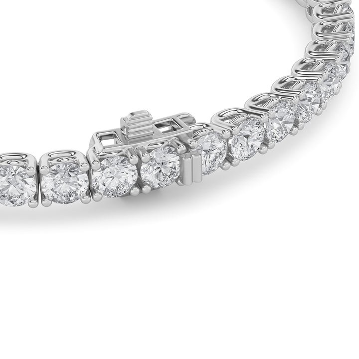 10CTW Round Shaped Lab Grown Diamond (F/VS) Tennis Bracelet in 14K Gold