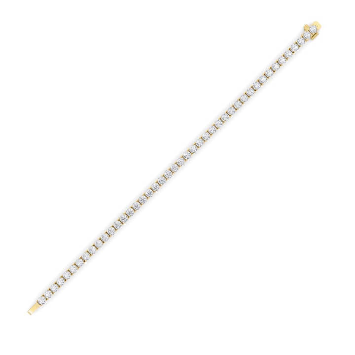 10CTW Round Shaped Lab Grown Diamond (F/VS) Tennis Bracelet in 14K Gold