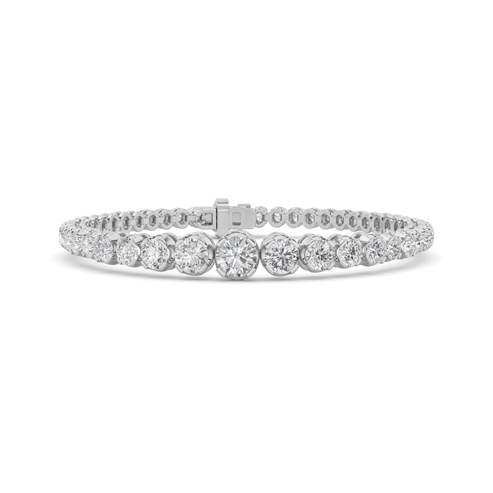 5CTW Round Shaped Lab Grown Diamond (F/VS) Graduating Tennis Bracelet in 14K Gold