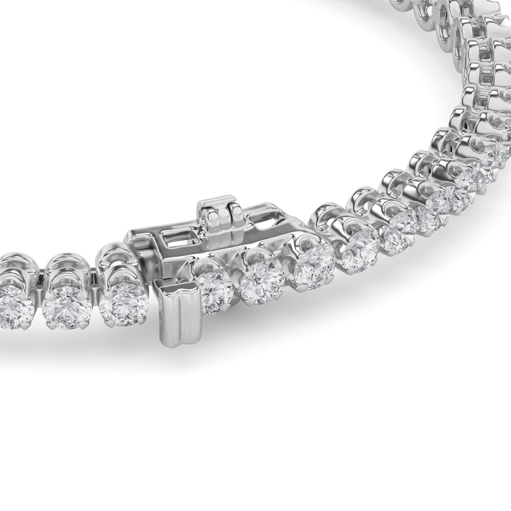 5CTW Round Shaped Lab Grown Diamond (F/VS) Graduating Tennis Bracelet in 14K Gold