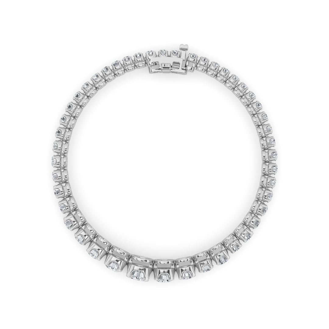 5CTW Round Shaped Lab Grown Diamond (F/VS) Graduating Tennis Bracelet in 14K Gold