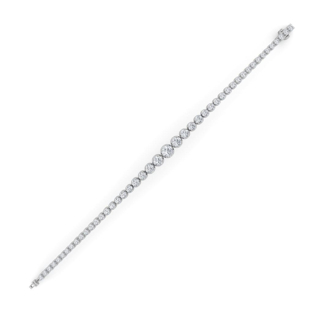 5CTW Round Shaped Lab Grown Diamond (F/VS) Graduating Tennis Bracelet in 14K Gold