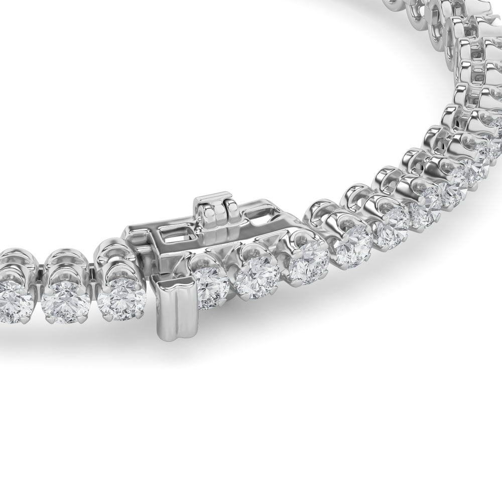 5CTW Round Shaped Lab Grown Diamond (F/VS) Graduating Tennis Bracelet in 14K Gold