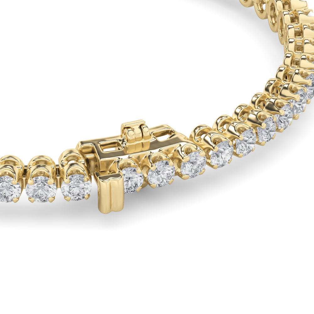 5CTW Round Shaped Lab Grown Diamond (F/VS) Graduating Tennis Bracelet in 14K Gold