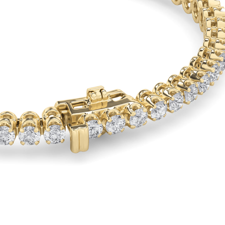 5CTW Round Shaped Lab Grown Diamond (F/VS) Graduating Tennis Bracelet in 14K Gold