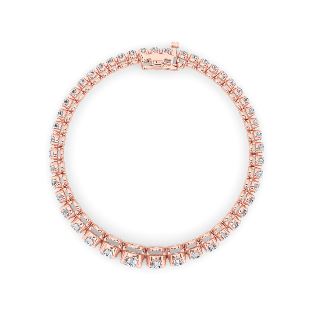 5CTW Round Shaped Lab Grown Diamond (F/VS) Graduating Tennis Bracelet in 14K Gold