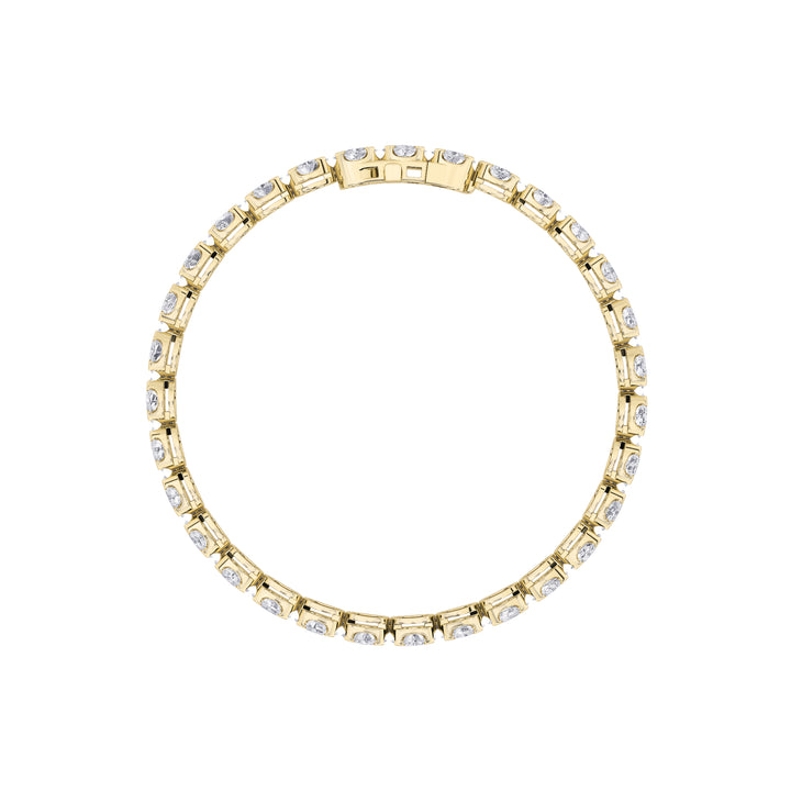 10.5CTW Oval Shaped Lab Grown Diamond (F/VS) Bracelet in 14K Gold