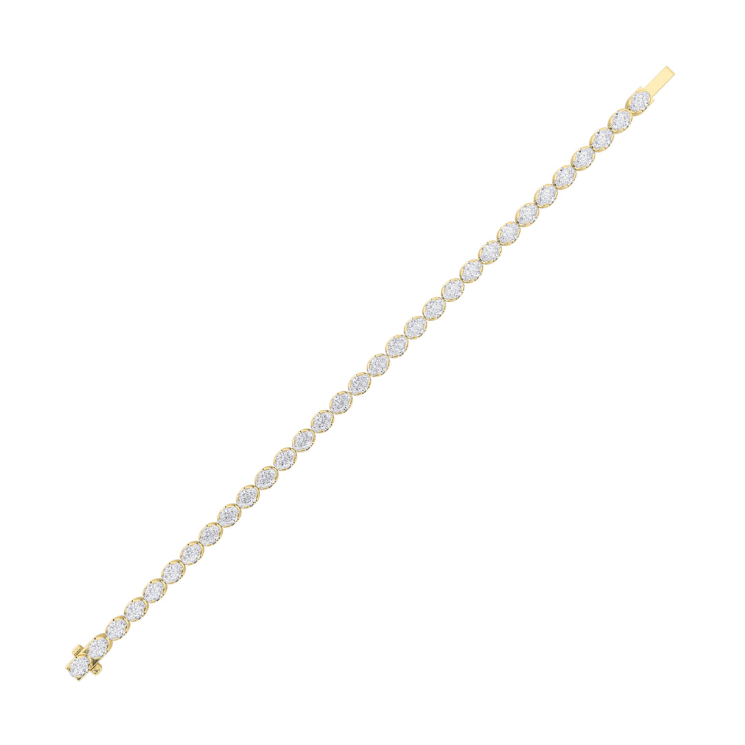 10.5CTW Oval Shaped Lab Grown Diamond (F/VS) Bracelet in 14K Gold