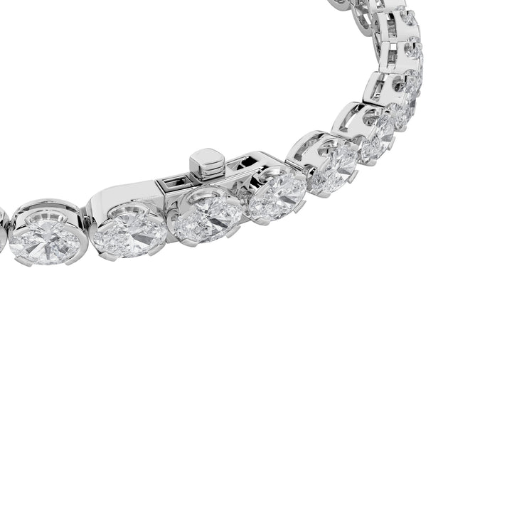 11CTW Oval Shaped Lab Grown Diamond (F/VS) Bracelet in 14K Gold