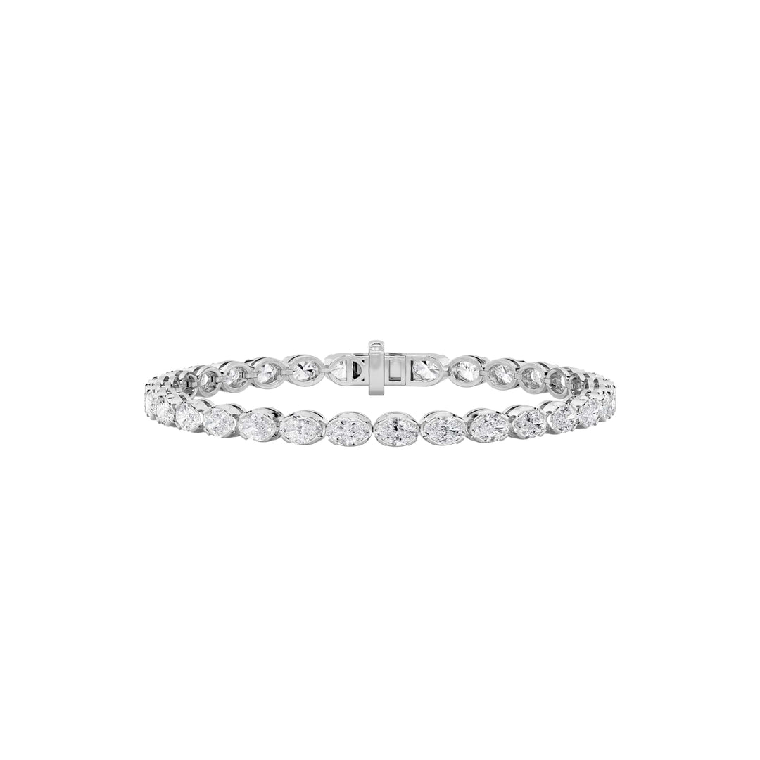 11CTW Oval Shaped Lab Grown Diamond (F/VS) Bracelet in 14K Gold