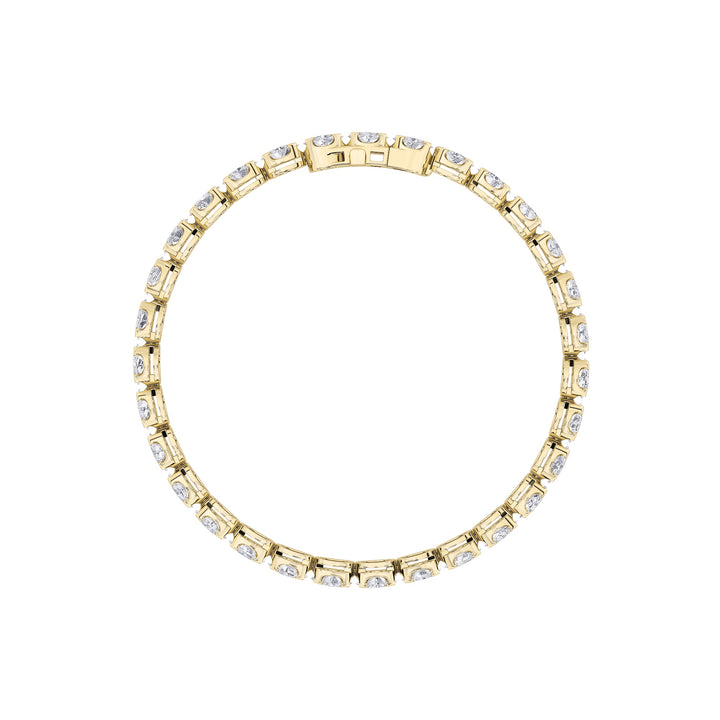 11CTW Oval Shaped Lab Grown Diamond (F/VS) Bracelet in 14K Gold