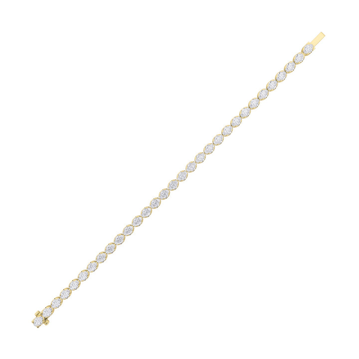 11CTW Oval Shaped Lab Grown Diamond (F/VS) Bracelet in 14K Gold