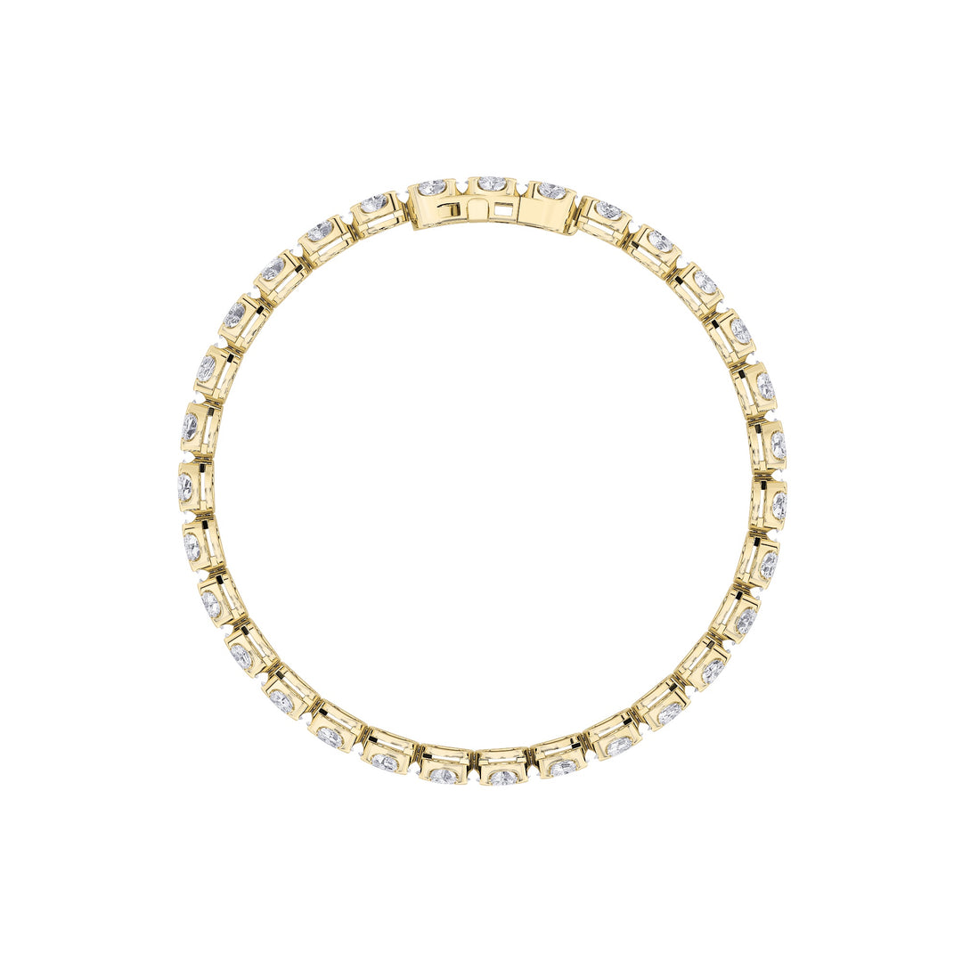 11CTW Oval Shaped Lab Grown Diamond (F/VS) Bracelet in 14K Gold
