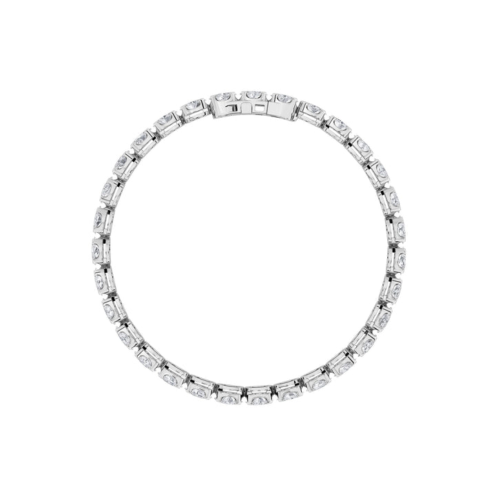 5.5CTW Oval Shaped Lab Grown Diamond (F/VS) Tennis Bracelet in 14K Gold