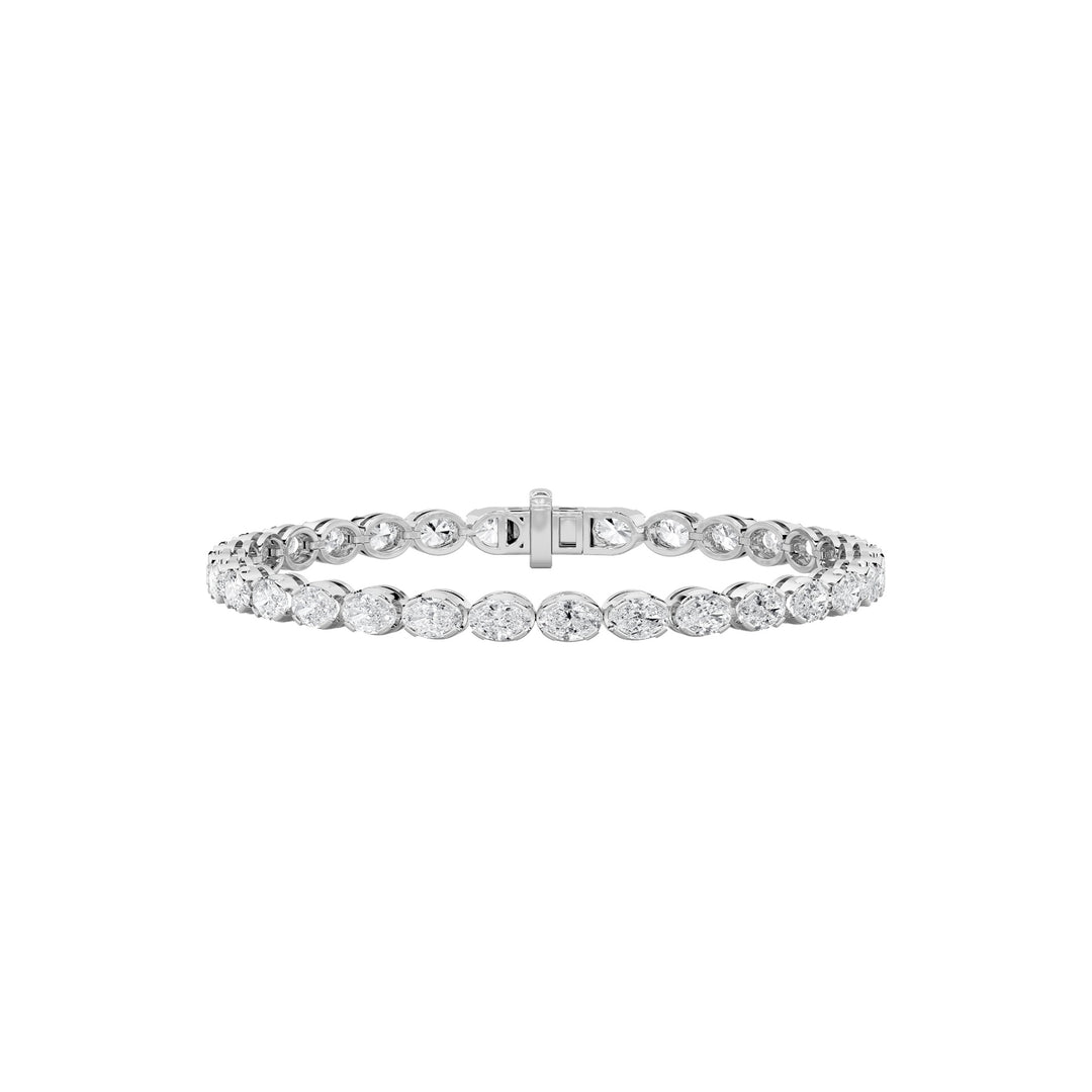 5.5CTW Oval Shaped Lab Grown Diamond (F/VS) Tennis Bracelet in 14K Gold