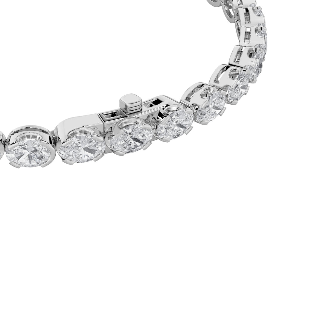 5.5CTW Oval Shaped Lab Grown Diamond (F/VS) Tennis Bracelet in 14K Gold