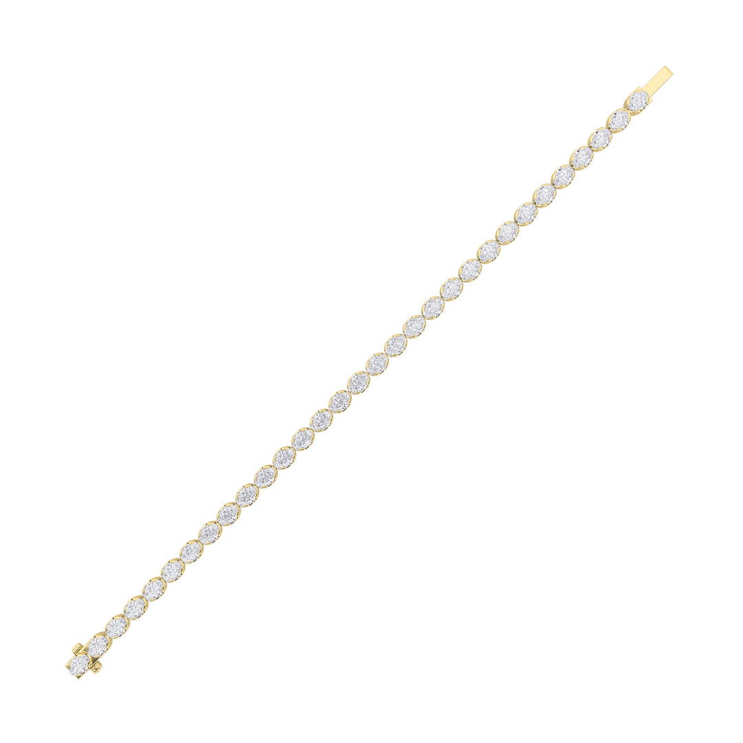 5.5CTW Oval Shaped Lab Grown Diamond (F/VS) Tennis Bracelet in 14K Gold