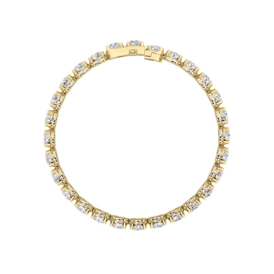 12CTW Round Shaped Lab Grown Diamond (F/VS) Bracelet in 14K Gold