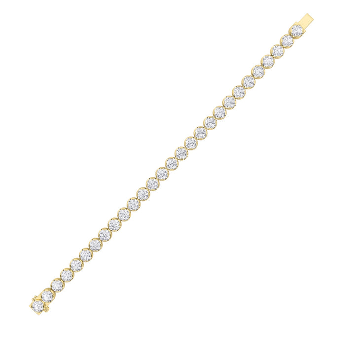 12CTW Round Shaped Lab Grown Diamond (F/VS) Bracelet in 14K Gold