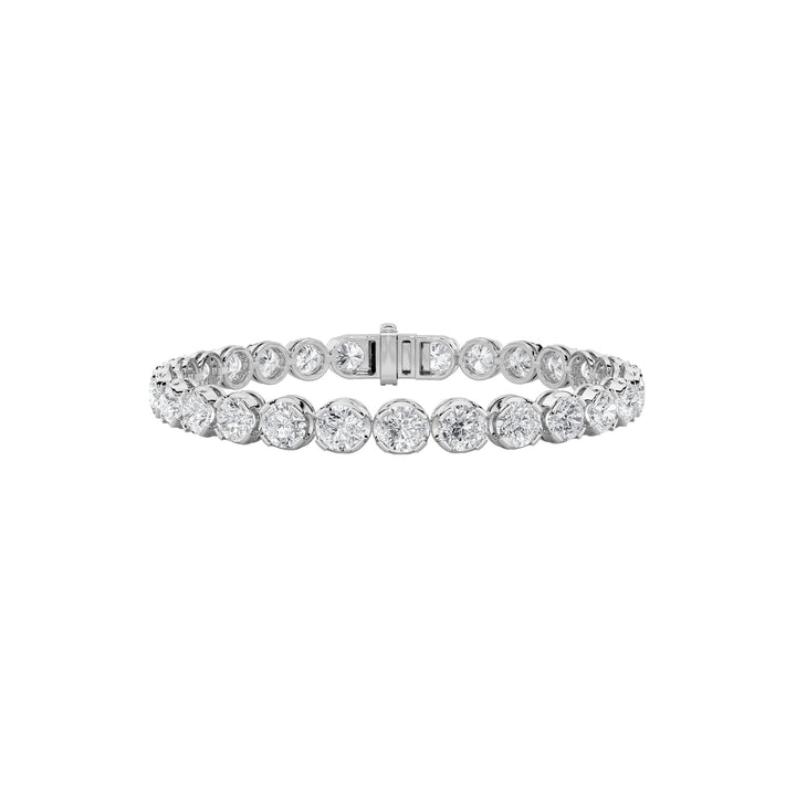15CTW Round Shaped Lab Grown Diamond (F/VS) Bracelet in 14K Gold