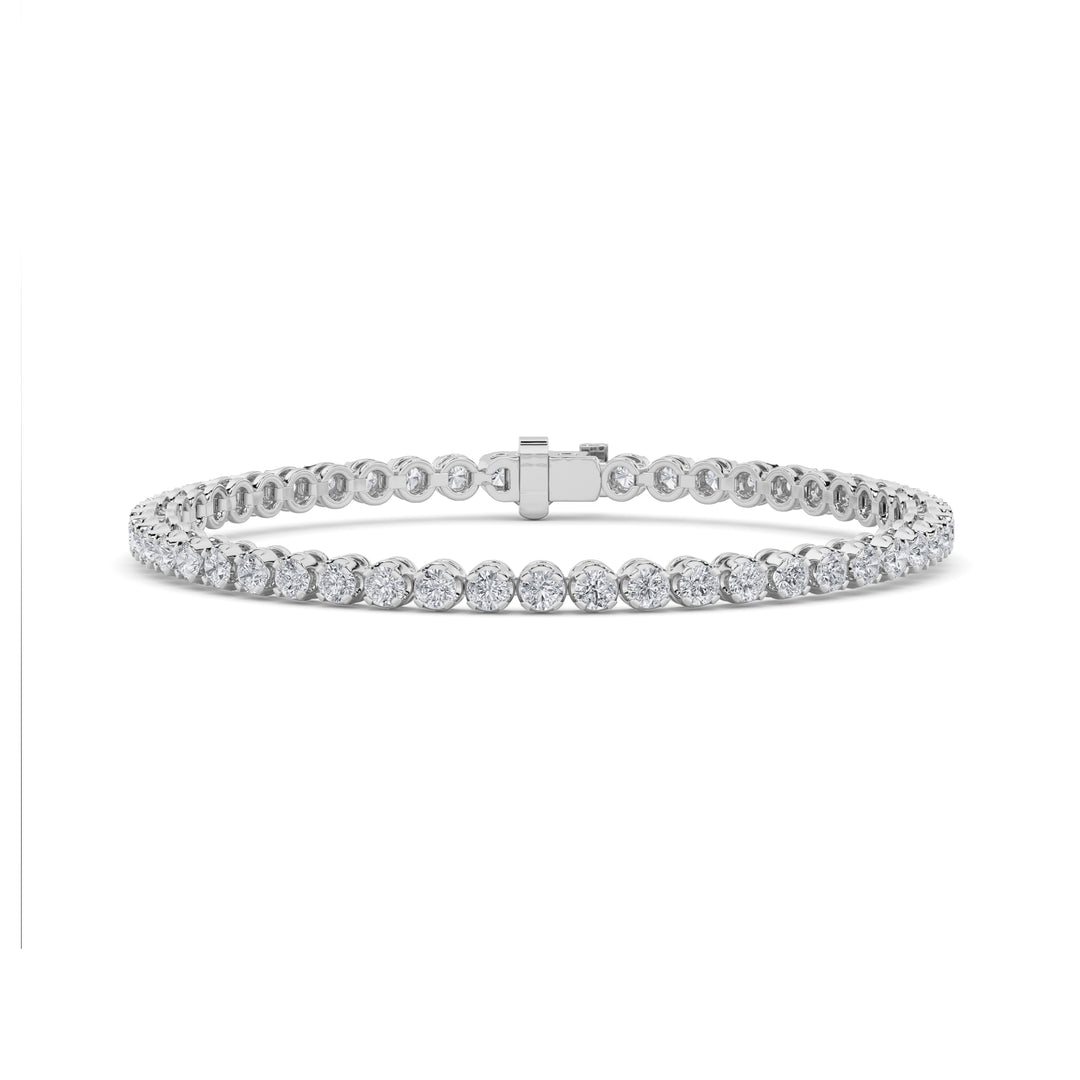 3CTW Round Shaped Lab Grown Diamond (F/VS) Tennis Bracelet in 14K Gold