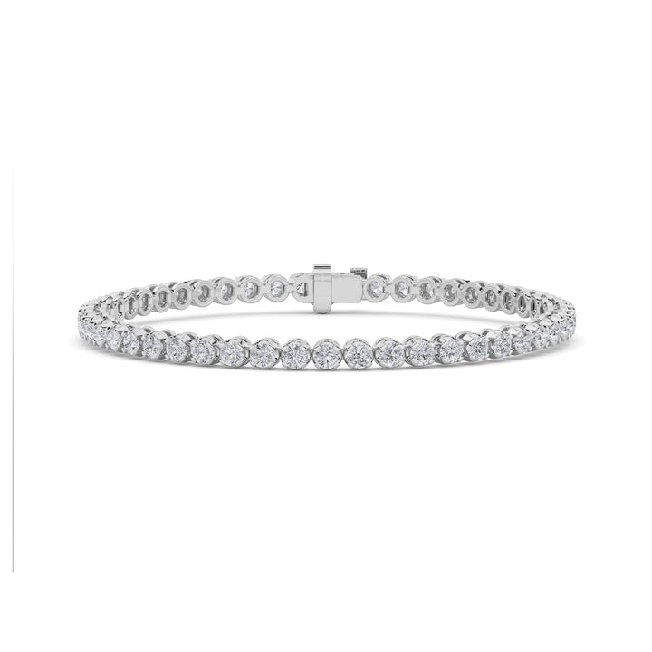 3CTW Round Shaped Lab Grown Diamond (F/VS) Tennis Bracelet in 14K Gold