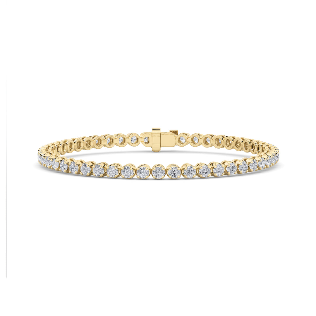 3CTW Round Shaped Lab Grown Diamond (F/VS) Tennis Bracelet in 14K Gold