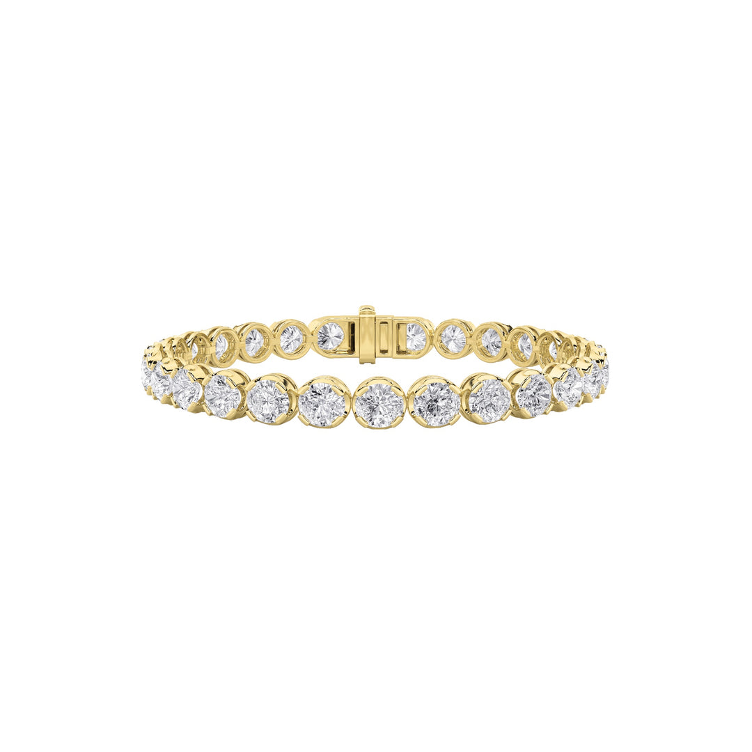 6CTW Round Shaped Lab Grown Diamond (F/VS)  Bracelet in 14K Gold