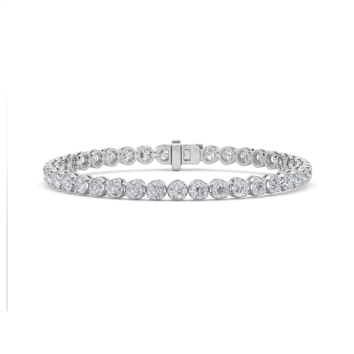 7CTW Round Shaped Lab Grown Diamond (F/VS)  Bracelet in 14K Gold