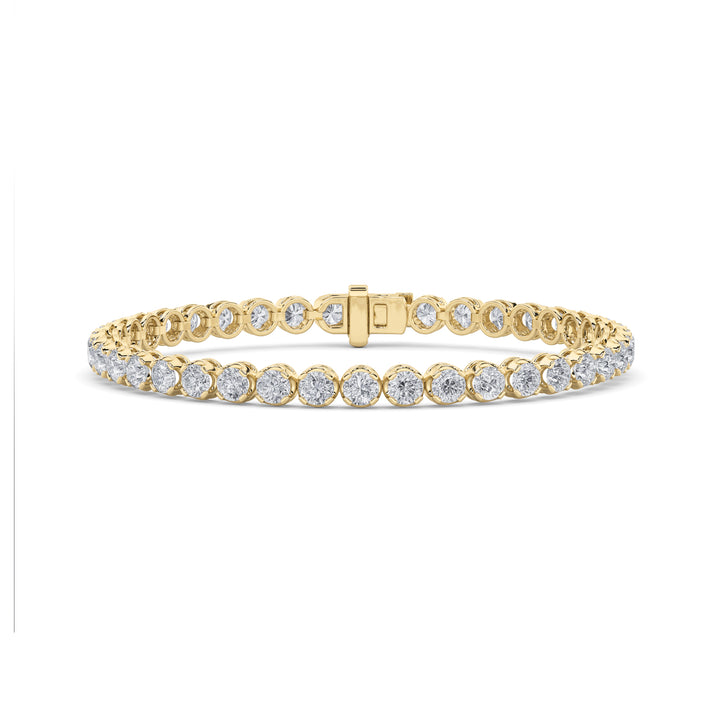 7CTW Round Shaped Lab Grown Diamond (F/VS)  Bracelet in 14K Gold