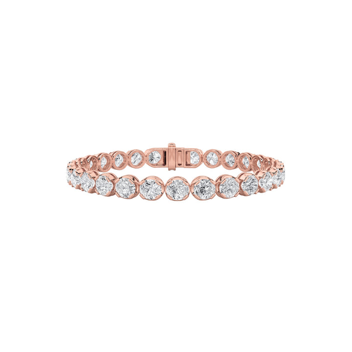 7CTW Round Shaped Lab Grown Diamond (F/VS)  Bracelet in 14K Gold