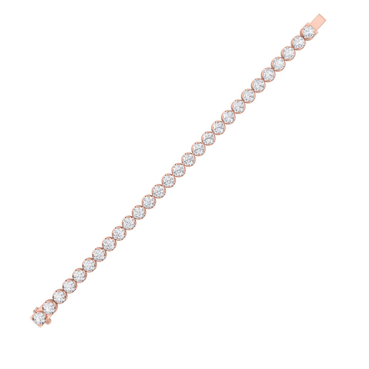 7CTW Round Shaped Lab Grown Diamond (F/VS)  Bracelet in 14K Gold