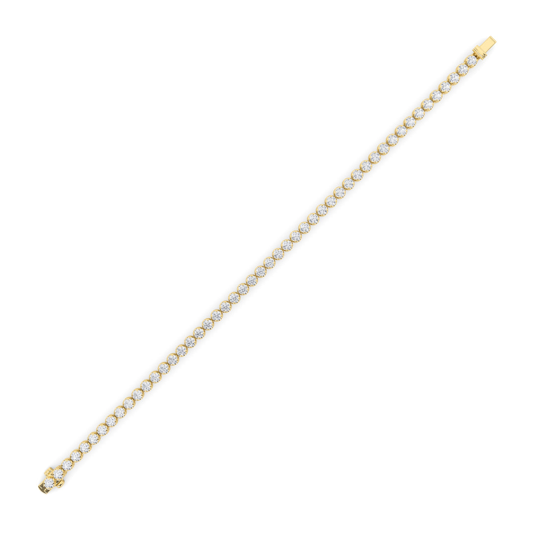 8CTW Round Shaped Lab Grown Diamond (F/VS)  Bracelet in 14K Gold
