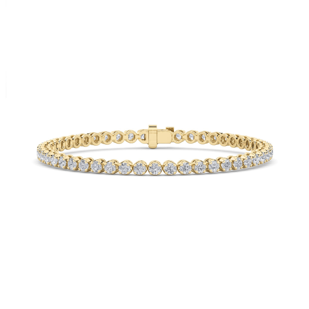 8CTW Round Shaped Lab Grown Diamond (F/VS)  Bracelet in 14K Gold