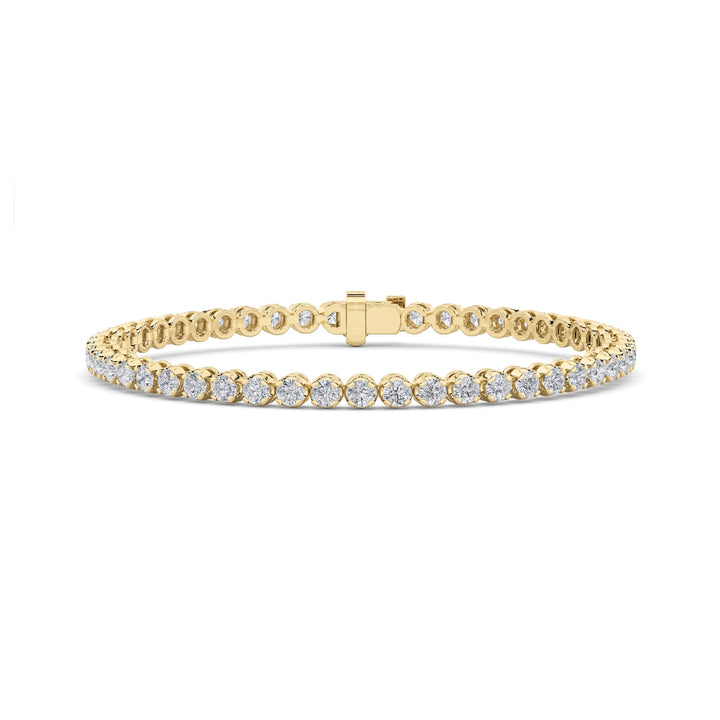 8CTW Round Shaped Lab Grown Diamond (F/VS)  Bracelet in 14K Gold