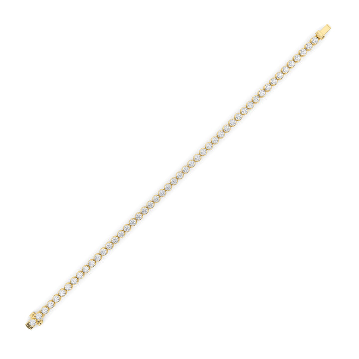 8CTW Round Shaped Lab Grown Diamond (F/VS)  Bracelet in 14K Gold