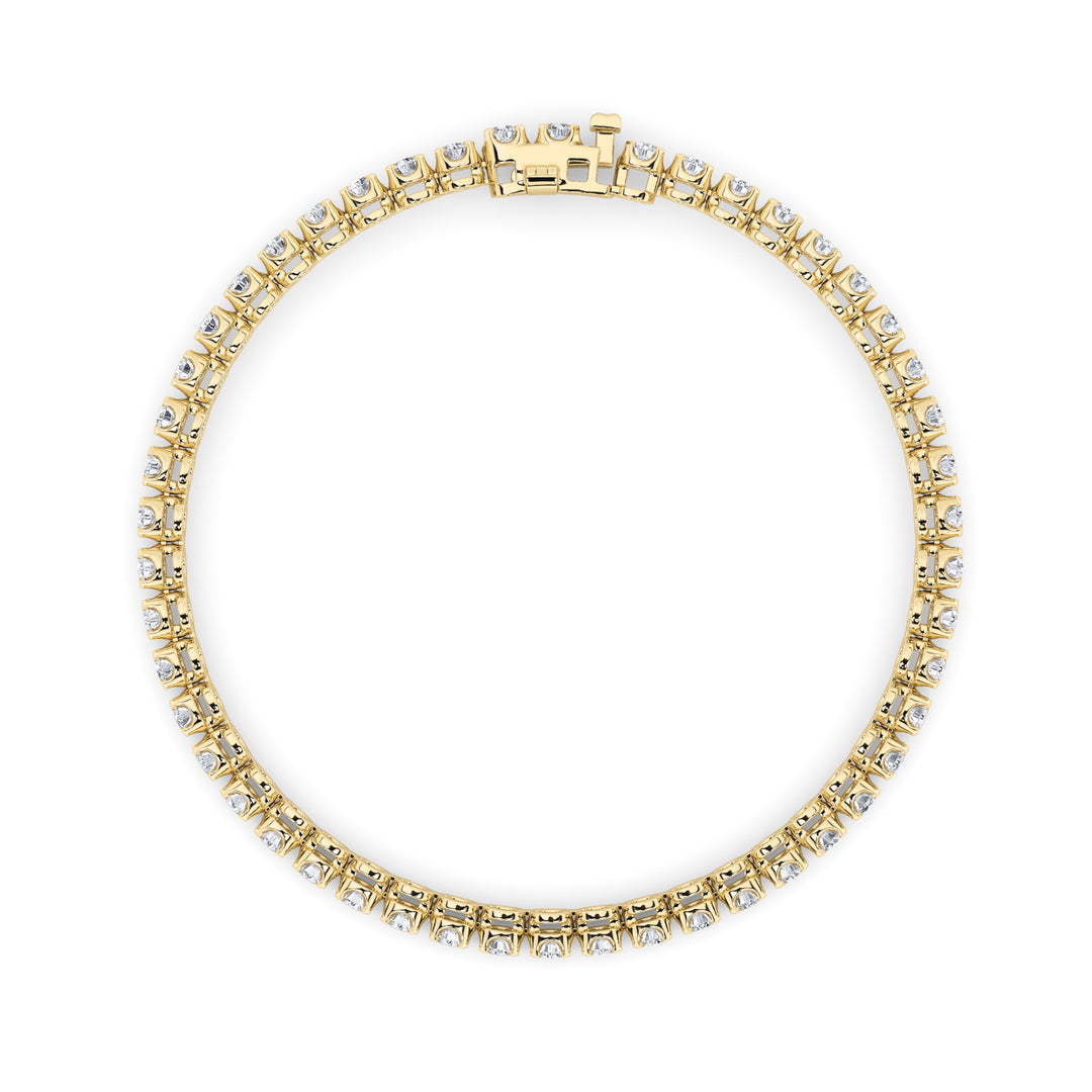 8CTW Round Shaped Lab Grown Diamond (F/VS)  Bracelet in 14K Gold