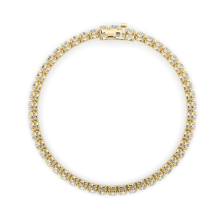 8CTW Round Shaped Lab Grown Diamond (F/VS)  Bracelet in 14K Gold